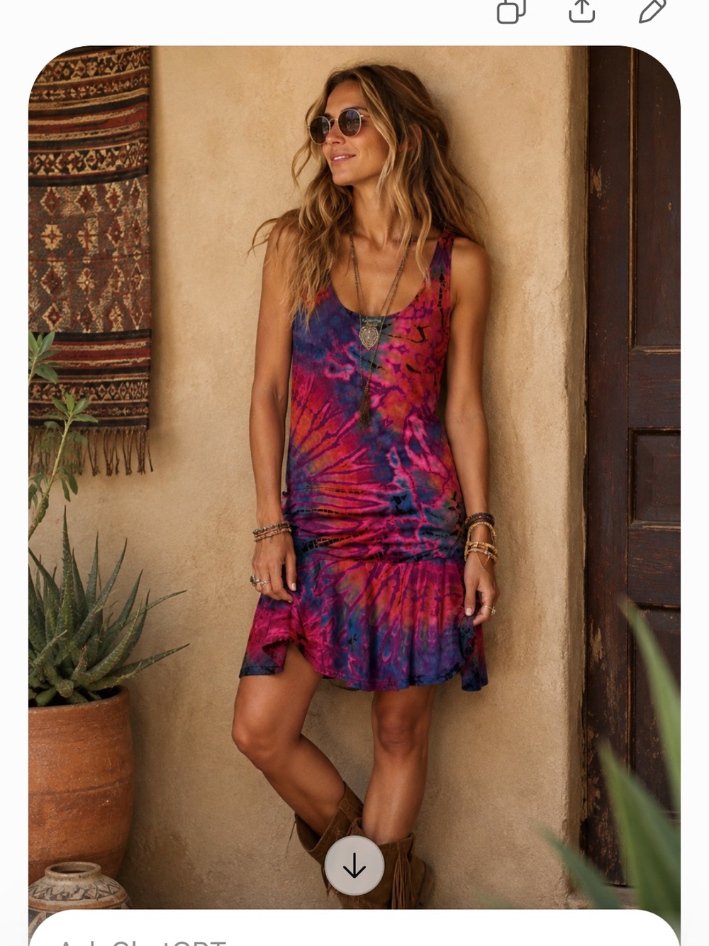 Kathmandu Tie-Dye Scoop Neck Tank Dress